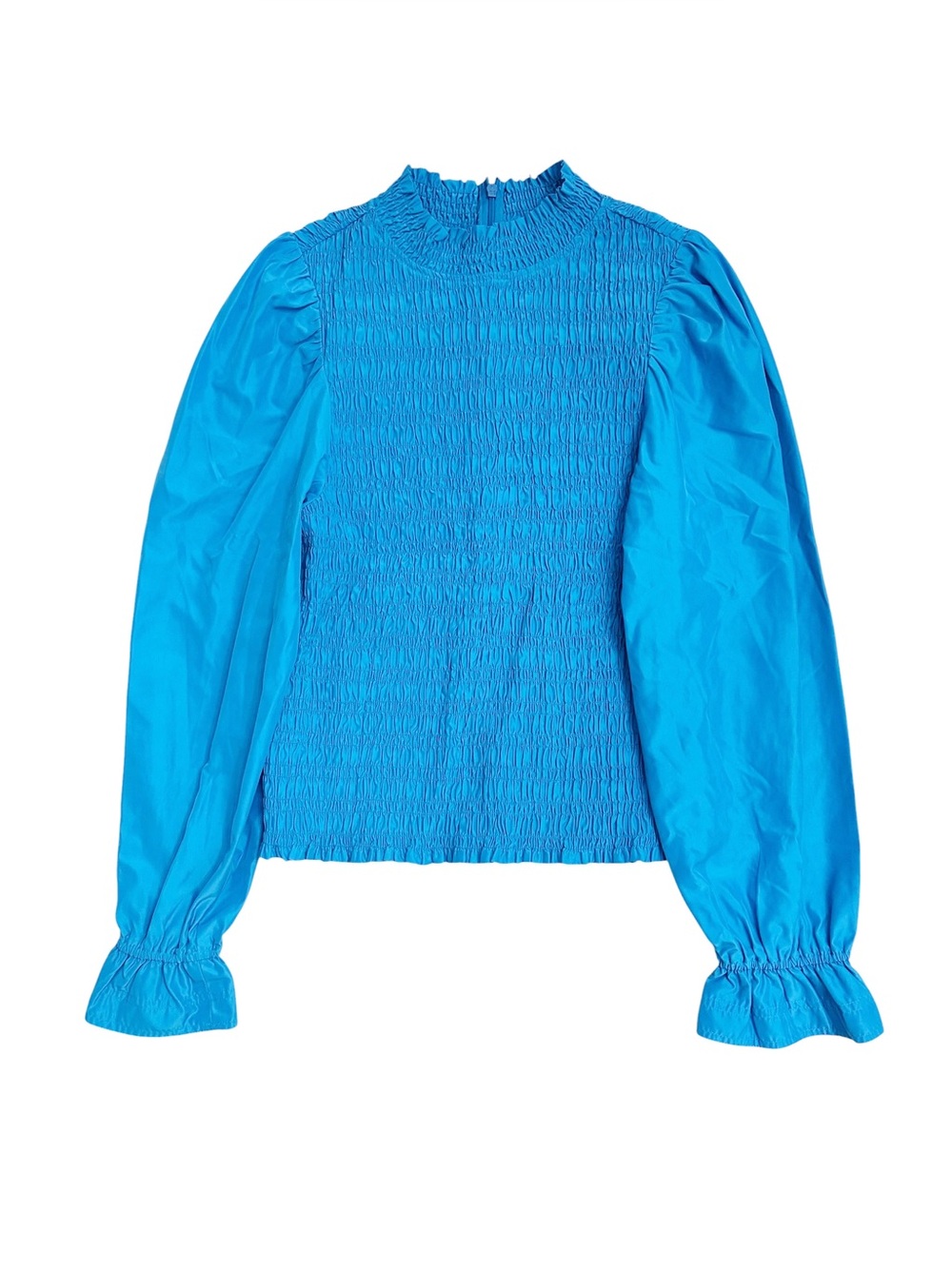 Mare Oliver Glennon Top Baltic Blue Teal Smocked Medium